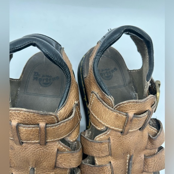RARE DR MARTENS Sandals Mens Size 12 Brown Leather Fisherman Made In ENGLAND Y2K - Picture 11 of 13